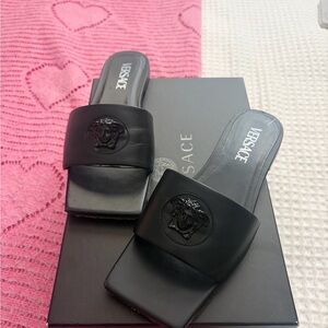Versace Black Medusa Slide Sandals